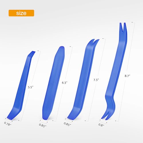 GOOACC Auto Trim Removal Tool Kit No-Scratch Tool Kit for Car Audio Dash Window Molding-4PCS (Blue) - color: Blue, size: 4PCS Trim Removal Tool