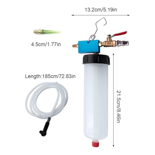 Pneumatic Siphon Pump - 185cm Pumping Muscle Fatigue Alleviation, Pneumatic Brake caliperEvacuator Tank, Transparent Graduated Polyurethanes Tube | Fluid Extractor Automotive for Workshop & Garage