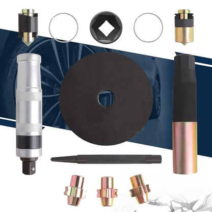 Heavy-Duty Wheel Lock Removal Kit & Master Key Set – Universal Tool for Stripped, Rusted, Broken Locking Lug Nuts, Anti-Slip & Damage-Free Design for Cars, Trucks and SUVs