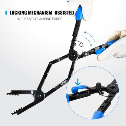 SMOTIVEPRO 35 Degree Long Hose Clamp Pliers with Locking Mechanism, Extra Long Reach Hose Clamp Pliers for Hard-to-Reach Hoses - color: 35 Degree Long Hose Clamp Pliers