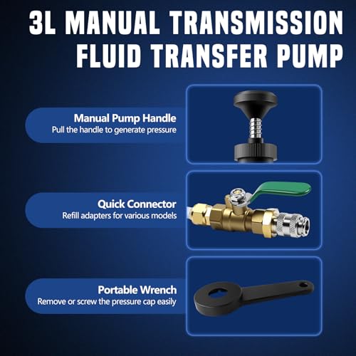 Transmission Fluid Pump Kit,3L Manual Fluid Transfer Pump Oil Pump Extractor with 12 ATF Refill Adapters,Automotive Oil Filling Filler System Fluid Pump Tool