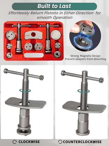 Brake Caliper Compression Tool 24-Piece Heavy Duty Disc Brake Piston Caliper Compressor Rewind Tool Set with C Hanger