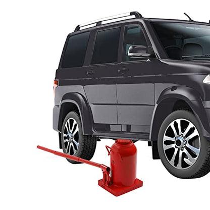 mignonnememe 50 Ton Low Profile Welded Bottle Jack, Hydraulic Jack for Lifting Trucks, Heavy Equipment, 10.23in Body Height, 110,231 lbs Capacity, Red