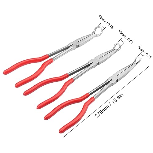 3 PCS 11 Inch Long Reach Hose Grip Pliers, Long Needle Nose Pliers, 11" Hose Gripper Plier Set for Car Maintenance, Home Appliance Maintenance, And Electrician Maintenance,by GENHAKON - size: 3 PCS