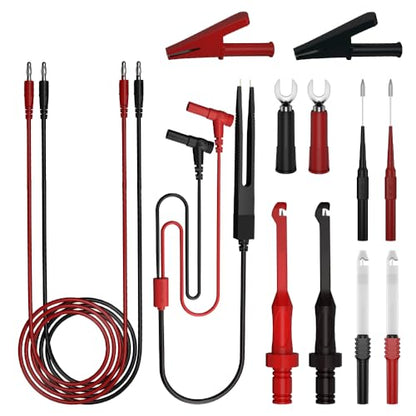 13pcs 4mm Banana PlugTest Leads Kit Digital Electrical Test Probes Set Fully Insulated Alligator Clips Test Tweezer Wire-Piercing Back Probe Pin 0079 - style: 13pcs