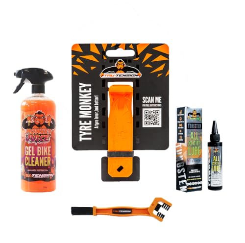 Tru-Tension | Tire Monkey | Tire Lever | Only One Tool Needed to Change Any Tire | Bicycle Tools & Accessories - style: Clean & Lube Bundle