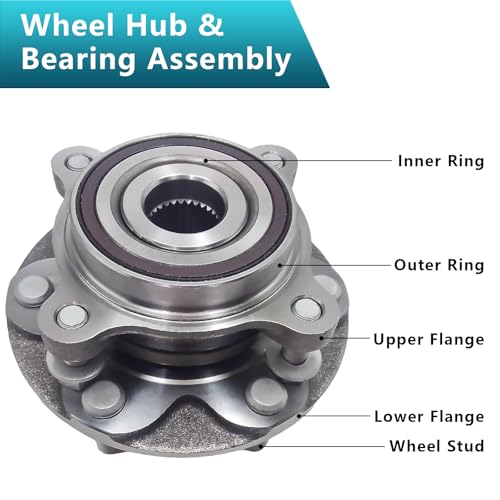 950-001 Front Wheel Bearing Hub Assembly for Toyota 4Runner, Tacoma, FJ Cruiser 2003-2021, Lexus GX460 2010-2021, GX470 2003-2009, 515201 (2PCS) - size: 950-001