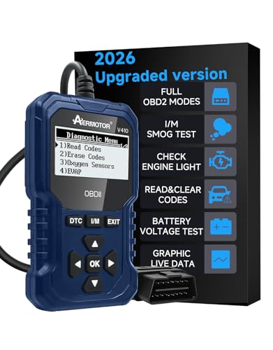 V410 OBD2 Scanner Code Reader, Car Scanner Diagnostic Tool Check Engine Light, Graphic Live Data, I/M Smog Test, Battery Voltage Test – CAN Diagnostic Scan Tool for All OBDII Vehicles - color: blue