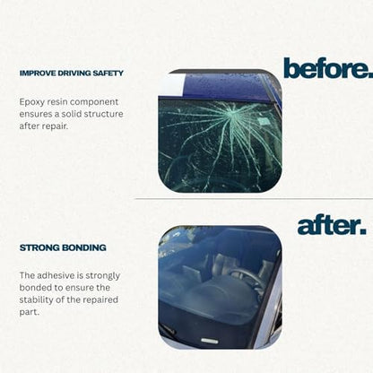 Windshield Crack Repair Kit, 2026 Upgraded Nano Resin - 5 Min Quick DIY Repair for Bullseye/Star Cracks, Long-Lasting Glass Repair Liquid for Car Windshields, Mirrors & Laminated Glass