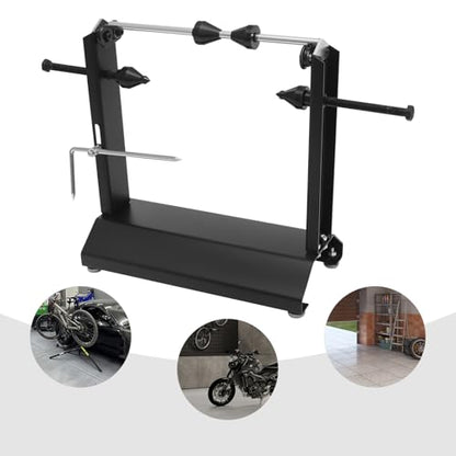 Motorcycle Wheel Balancer & Truing Stand, 2-in-1 Heavy Duty Tire Rim Spin Balancing Static Truing Stand, Portable Wheel Alignment & Tire Balancing Tool for Most Motorcycles, Sport Dirt Bikes