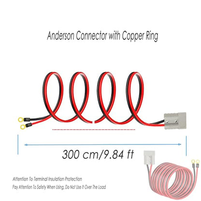 Jumper Cable Connector, Anderson Plug Connector Cable,50A Quick Connector, with 10AWG 3M Cable Towing Winch Quick Connect Cable.(Anderson 3M) - size: Anderson connector 3M