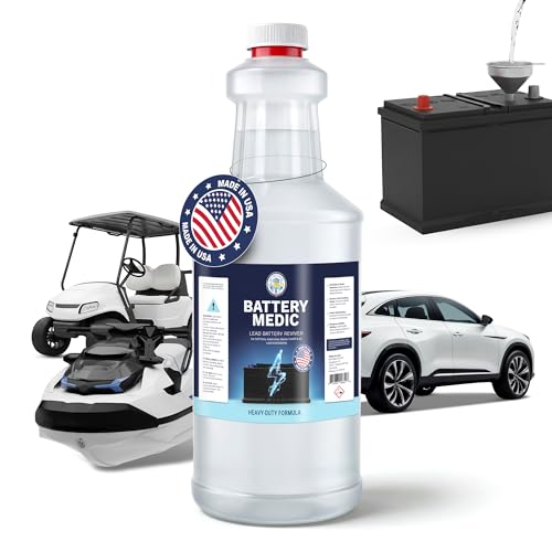 Professional Battery Restorer & Maintainer Reconditioning Formula – Restores & Extends Battery Life for 6V, 8V, 12V & 48V Lead-Acid, AGM & Gel Batteries – 32 oz. High-Performance Solution