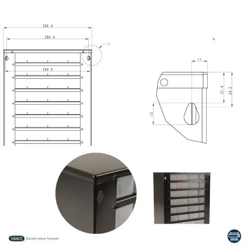 Raaco Steel Storage Cabinet, Standard 34-Drawer (C9-34) - Nuts & Bolts | Clear Polypropylene Plastic Drawer, Small Parts Organizer, Screws, Nuts & Bolts, Crafts & Hardware - For workshop and garage - size: Standard-34D, style: Steel Cabinets