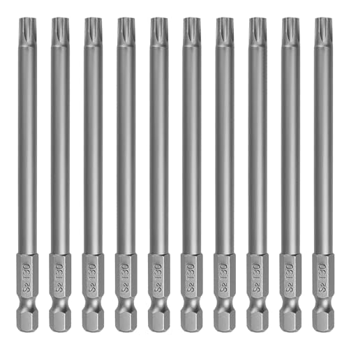 VESTTIO T30 Security Torx Bit Set, Tamper Proof Star Bits Set, Drill Bit Set, 10PCS, 1/4 Inch Hex Shank, 4 inch Length, S2 Alloy Steel, for Power Screwdriver Impact Driver, with Storage Case - size: T30/4 inch