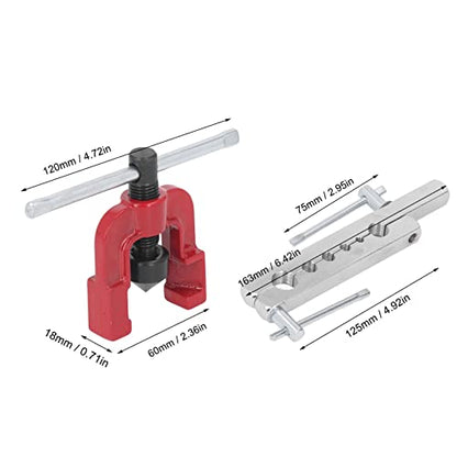 Professional Brake Line Flaring Tool Kit for Copper, Brass & Aluminum Tubing – 6-Sized Die Set (3/16" to 5/8") with Jig & Cutter