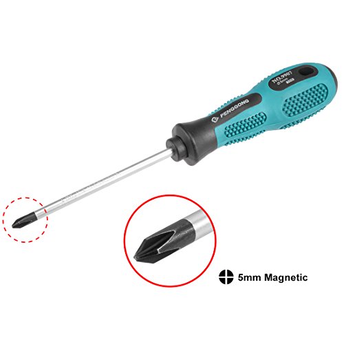 uxcell #1 Phillips Screwdriver 4 Inch Round Shaft Non Slip Comfortable Handle - size: PH1 x 4"