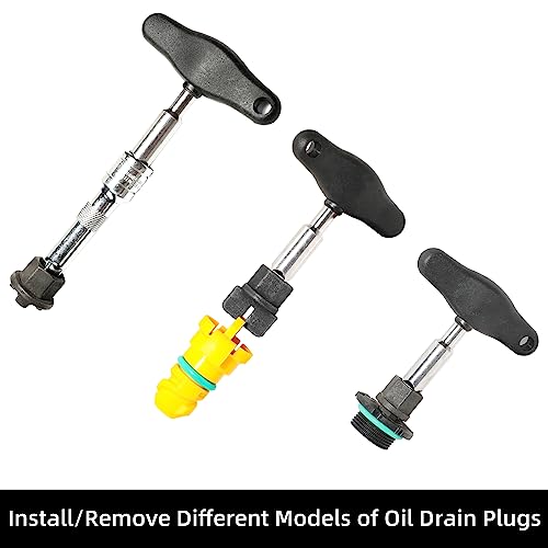 DPTOOL 11-Piece Oil Drain Plug Removal Kit Compatible with GM VW Ford Mercedes Audi BMW Chrysler Lincoln Volvo Mazda with Ratchet Wrench Replace 090-999 DPR350 - size: 11PC