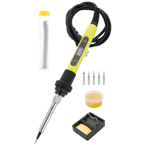 Performance Tool W2084 80W Digital Soldering Iron Kit - Electronics Repair, Precision Temperature Control Soldering Iron, Computer, Automotive Wiring, Stand Included, Green/Black