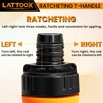 Ball End Hex Head Allen Wrench Drill Bit Set with T Handle Ratchet Driver, LATTOOK 12PCS Metric Ball End Hex Allen Key Drill Bit Set with T Handle, S2 Steel, 4'' Long - style: 12PCS Ball Hex Bits+T Handle