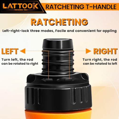 SAE Ball End Hex Bit Set with T Handle Ratchet Driver | LATTOOK 10PCS Ball End Hex Head Allen Wrench Drill Bit Set, Allen Key Drill Bit Set, Magnetic S2 Steel, 4'' Long - style: 10PCS Ball Hex Bits+T Handle