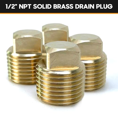HAPDEN Boat Plugs 1/2 Inch Npt Solid Brass Boat Drain Plug, 4 Pack Garboard Drain Plug Boat Drain Plug Fits Most Boat Hulls (1/2 Inch NPT) - color: Yellow