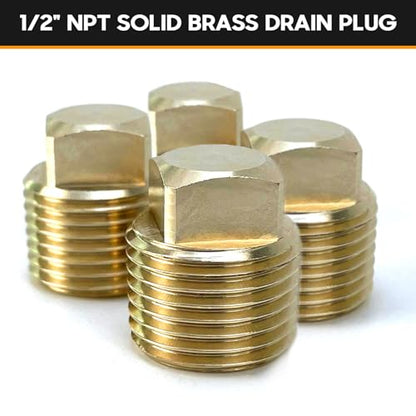 HAPDEN Boat Plugs 1/2 Inch Npt Solid Brass Boat Drain Plug, 4 Pack Garboard Drain Plug Boat Drain Plug Fits Most Boat Hulls (1/2 Inch NPT) - color: Yellow
