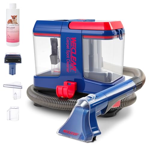 WECLEAN C5 Portable Carpet & Upholstery Spot Cleaner Machine,Deep Cleaning for Carpet,Car Couch, with Deep Cleaning Solution - color: Blue red
