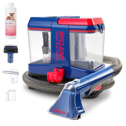 WECLEAN C5 Portable Carpet & Upholstery Spot Cleaner Machine,Deep Cleaning for Carpet,Car Couch, with Deep Cleaning Solution - color: Blue red