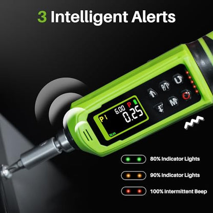 1/4" Drive Digital Torque Screwdriver, 0.09-6N.m for Gunsmithing | 0.8-53.1In.Lb Inch Pound Screwdriver Torque Wrench with ±2% Accuracy, Vibration Buzzer Indicator for Bike,Mounting,Electronic - size: 0.8-53.1 In.Lb/0.09-6 N.m