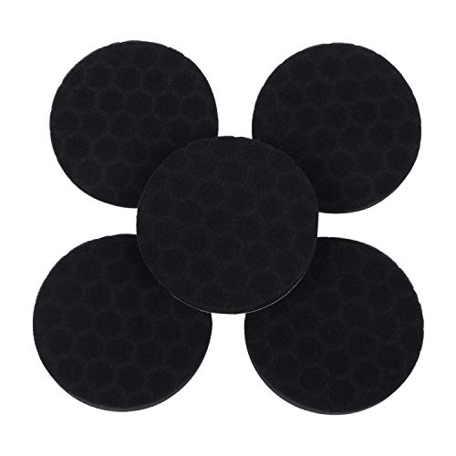 Xianglaa-Good polishing Pads, Pack of 5Pcs Polishing Pad, Sponge Buff Polishing Pad Kits for Car Polisher, Dual Action Polishing Pad, Adapter for Car Care Polisher (Color : Black) - color: Black
