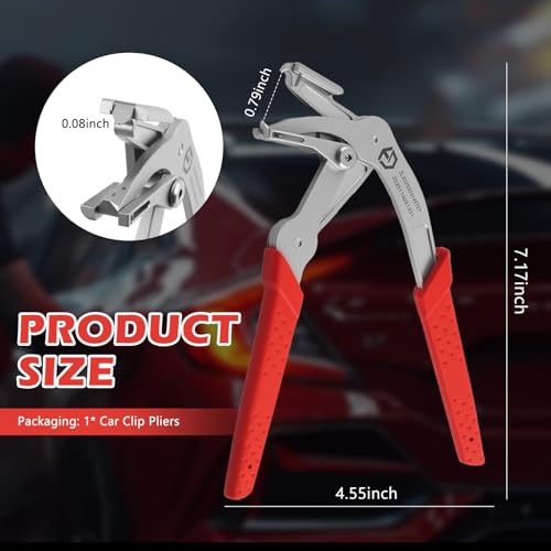 Car Clip Pliers,2026 New Spring-Loaded Auto Fastener Clip Removal Pliers with Precision Jaws for Door Panel/Dashboard,Stainless Steel Clips Removal Plier with Anti-Slip Grip
