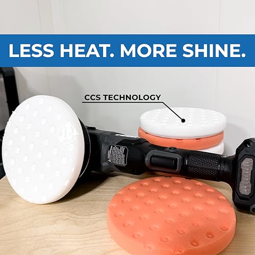 CCS Smart Pads Dual Action Foam Pad Combo | 2-Step Compounding & Polishing for Paint Correction | Cut & Polish with Ease | 3 White & 3 Orange Pads | LC-65-CPKIT-FBA | 6.5 in.