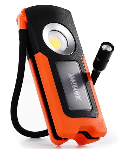 Work Light - LED Rechargeable Work Light with COB 1500LM & 300LM Portable Gooseneck USB Rechargeable - Magnetic Led Worklight, Work Lights Tool for Car Repair, Camping & Job Site Lighting