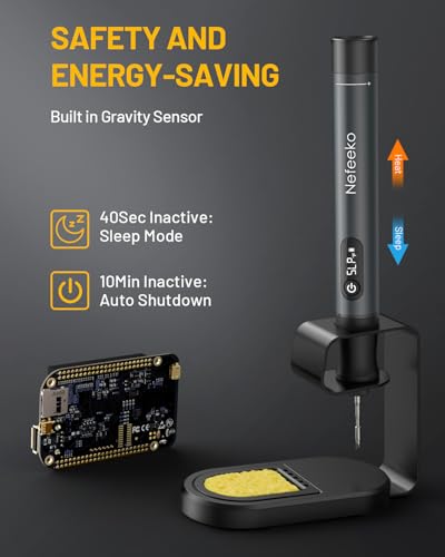 Nefeeko Cordless Soldering Iron Kit, Rechargeable Soldering Iron with Stand | 7s Fast Heating, Auto Sleep/Off, C210 Soldering Iron Tips, Portable Soldering Pen Soldering Gun Kit for Electronics Repair