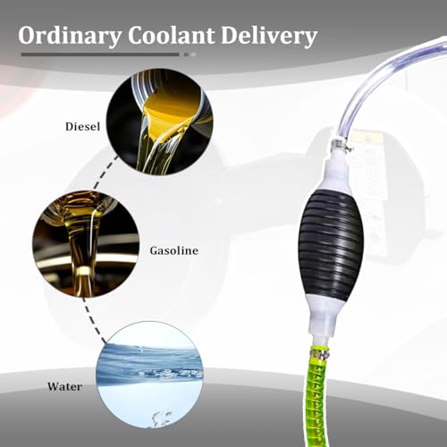 Car Gasoline Siphon Hose Pump, Manual Portable Vehicle Fuel Pump with PVC Hose, Automotive Hand Transfer Siphon for Water Gasoline Oil Diesel Petrol, Universal Fit (1M/3.28FT) - size: 1M