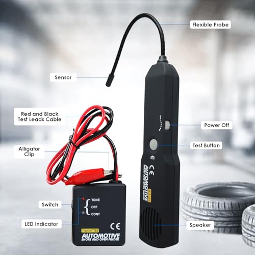 Automotive Circuit Tester, Car Repair Cable Circuit Wire Tracers Analyzer Short Open Finder Fault Tester Electrical Checker Detector Probe DC 6-42V Car Diagnostic Tool