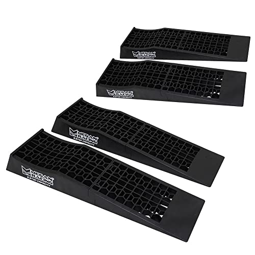 Megan 4PCS Universal Low Profile Drive-On Detachable Auto Service Ramp Black MR-RAMP-01