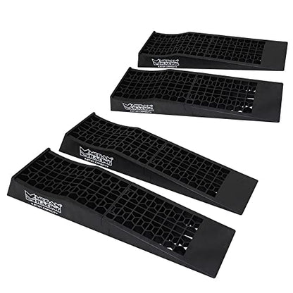 Megan 4PCS Universal Low Profile Drive-On Detachable Auto Service Ramp Black MR-RAMP-01
