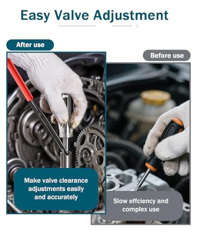 10mm Valve Adjustment Tool Jam Nut, with Angled Feeler Gauge, Slotted Valve Grinding Lapping Tool, Jam Nuts with Window Cut Out for Positioning, for Honda Toyota and Other Japanese Auto Vehicle Engine - size: 10 mm with Angled Feeler Gauge