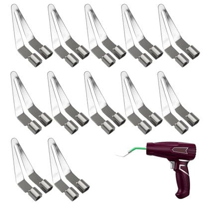 Stainless Steel Plastic Smoothing Tip for Heat Guns, Bumper Repair Welding，convenient and Compact, Suitable for Carrying - Ideal for Car Bumper Plastic Rod Repair, Kayaks,DIY Fixes (12 Pack)