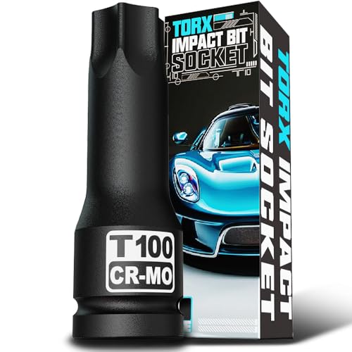 1/2" Drive T100 Torx Bit Socket, Star Bit Socket, CR-MO Steel, Motorcycle, Bicycle Machinery Repair - size: 1/2" T-100 Deep
