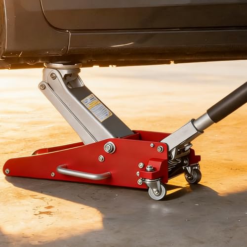 Low Profile Floor Jack 1.5 Ton, 3300LBS Hydraulic Car Jack with 3-3/20" to 14-10/27" Lift Range | Aluminum Steel Racing Jack with Dual Piston Quick Lift | Professional Garage Shop Equipment