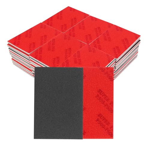 50 PCS Sanding Sponge Assortment, 500-600 Grit Sandpaper Assortment, Hook & Loop Sanding Block for Wood, Metal, Drywall, Furniture Polishing - Dry Wet Sanding Paper for Smooth Finishing - color: 500-600 Grit