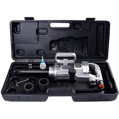 ERGOMASTER Air Impact Wrench Gun 1 Inch High Torque, Pneumatic Impact Wrench Set Heavy Duty with D Handle, Carrying Case, 4200 RPM, for Car, Equipment Repair