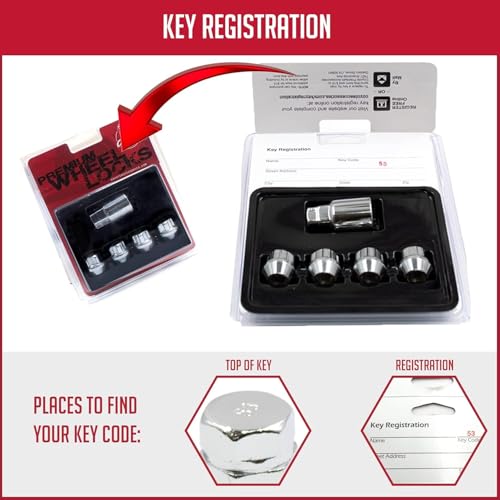 Wheel Accessories Parts 5 Locks + Key M14x1.5 14x1.5 Thread Open End 0.83" Long Locking Wheel Lug Nuts Lock Chrome Dual Hex Key 13/16" and 3/4" Hex Fits Most 2018+ Jeeps - color: Chrome