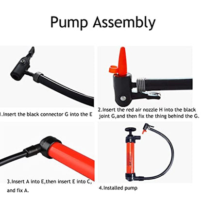 US Manual Oil Pump Siphon Oil Gas Pump Portable Liquid Air Fuel Fluid Tool Transfer Pump Kit Car Manual Hand Gas Oil Liquid Syphon Transfer Pump for Auto Oil Water Transfer(Suit,Gules)