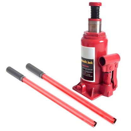 2 Pack 2/3 Ton Hydraulic Bottle Jack Handle, Vertical Jack Replacement with Red Anti-Slip Grip
