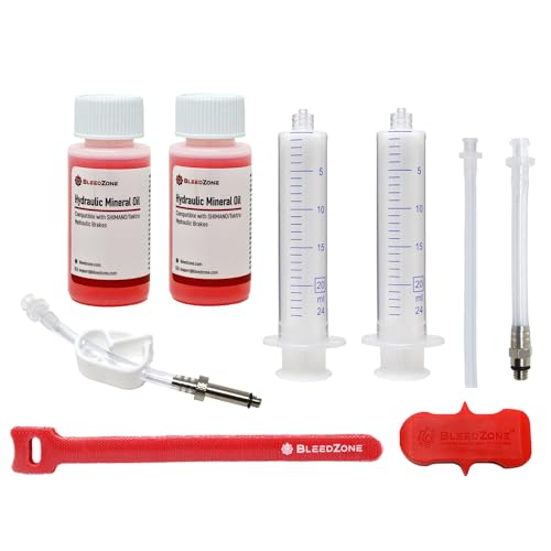 BleedZone Standard Tektro TRP Brake Bleed Kit with 120ml Mineral Oil, Hydraulic Bike Brake Bleeder Kit for Tektro & TRP Brakes, Reusable Bleeding Tools, Syringe & Hose Bicycle Hydraulic Maintenance - style: Standard