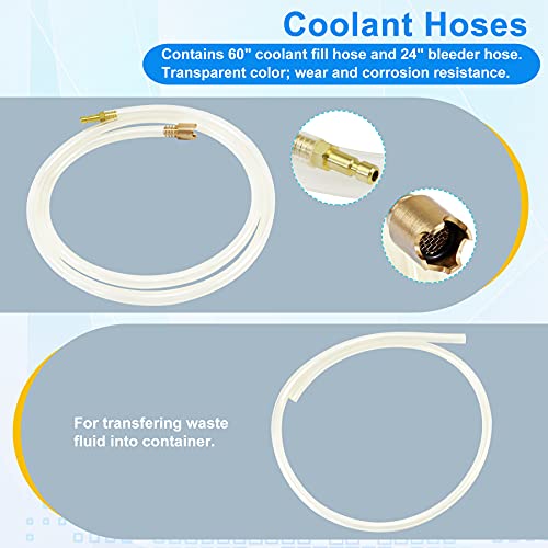 JoyFans Coolant Pressure Tester Kit, Cooling System Coolant Vacuum Refill Kit Automotive Tools Works on Radiator Leak Test & Coolant Fill Purge Service for Cars Trucks Airlift - color: Red Suitcase