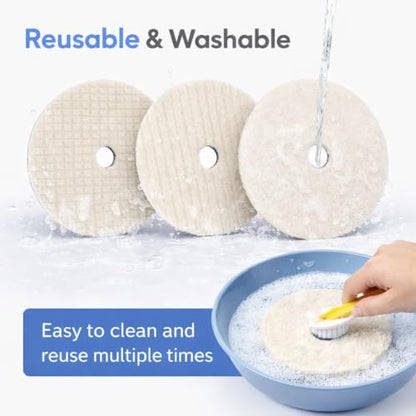 6 Inch Wool Buffing Pads, 3PCS Wool Cutting & Polishing Pad Kit for DA Polisher, Low Lint Paint Correction Pads